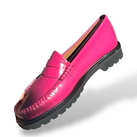 G.H. Bass Whitney Candy Lug Sole Weejun Penny Loafers Bright Pink Ombre Sz 5.5 - Picture 2 of 13
